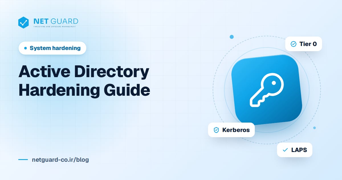 Cover illustration for an Active Directory hardening guide covering tiers, Kerberos and domain controller security