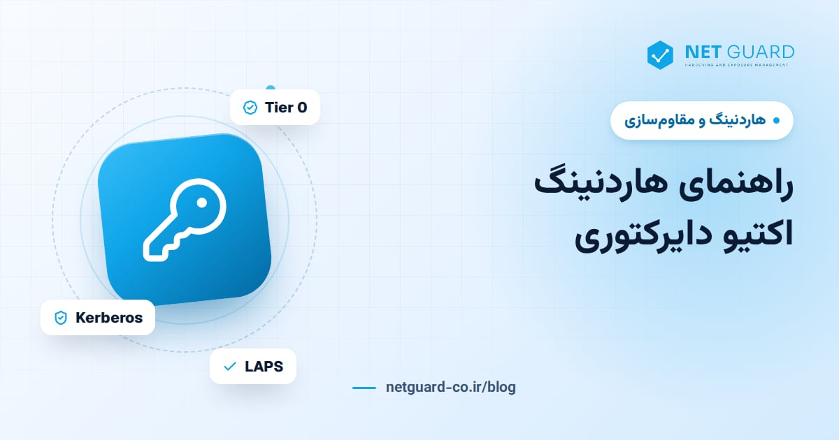 تصویر جلد راهنمای هاردنینگ اکتیو دایرکتوری شامل مدل لایه‌ای، Kerberos و امنیت کنترلر دامنه