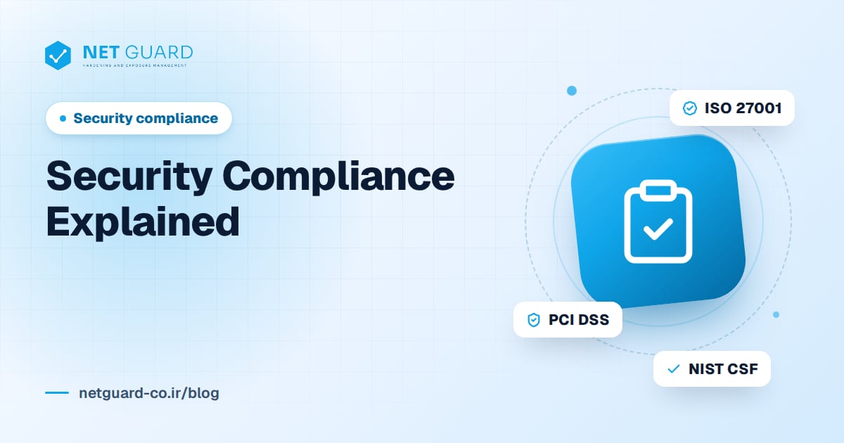 Cover image for a guide explaining what security compliance is, with ISO 27001, PCI DSS and NIST CSF